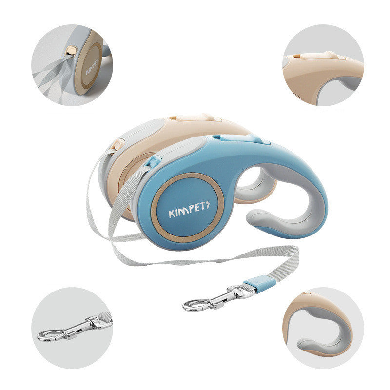 HKM-2703293 Automatic Retractable Leash for Dogs ¨C 3M Telescopic, Durable ABS Handle, Non-Slip Rubber Grip