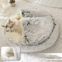 HKM-2703549 Cozy Plush Shell Nest for Cats and Dogs - Warm PP Cotton, 50cm Diameter