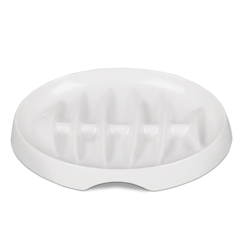 HKM-2703677 Fishbone Slow Feeder Bowl for Cats and Dogs ¨C Anti-Gulping Interactive Pet Dish