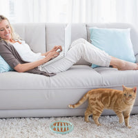 HKM-2703677 Fishbone Slow Feeder Bowl for Cats and Dogs ¨C Anti-Gulping Interactive Pet Dish