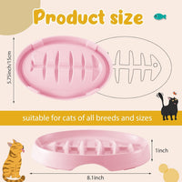 HKM-2703677 Fishbone Slow Feeder Bowl for Cats and Dogs ¨C Anti-Gulping Interactive Pet Dish