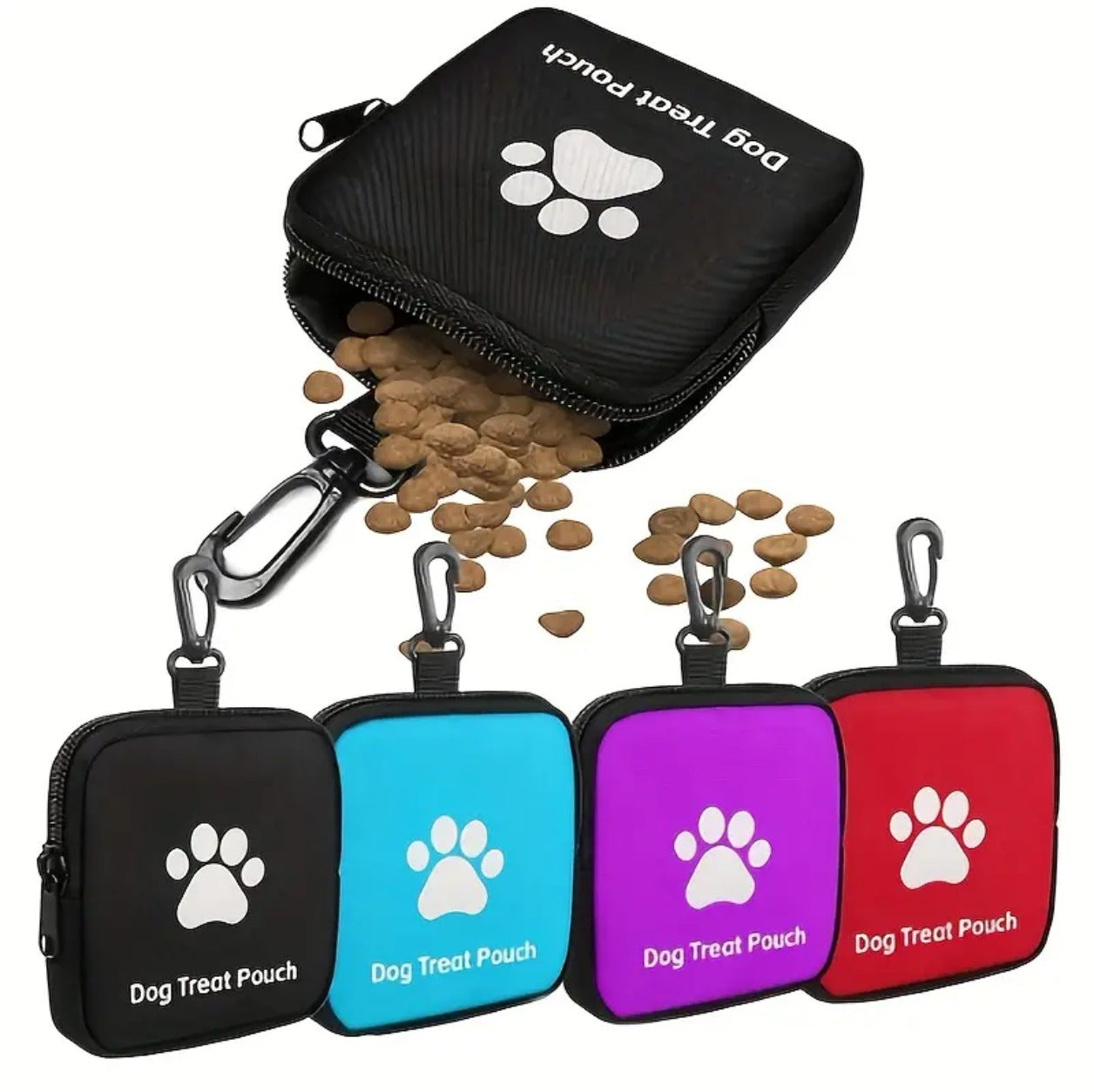 HKM-2705725 Portable Oxford Pet Snack Pack with Zipper Closure - Available in Red, Black, Purple, and Blue