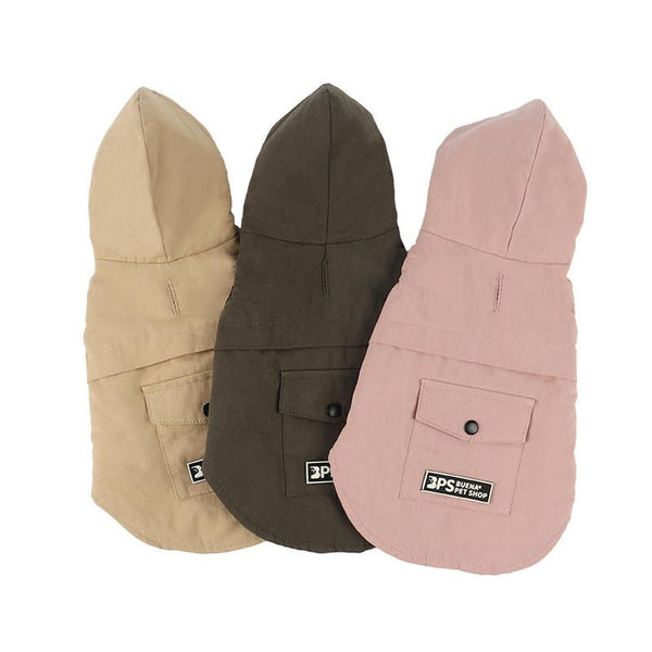 HKM-270739 Pet Cotton Denim Hooded Vest for Autumn and Winter - Sleeveless Design in Multiple Sizes