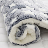 HKM-2707517 Cozy Flannel & Berber Fleece Pet Dog Cat Kennel Mat Blanket - Multiple Sizes Available