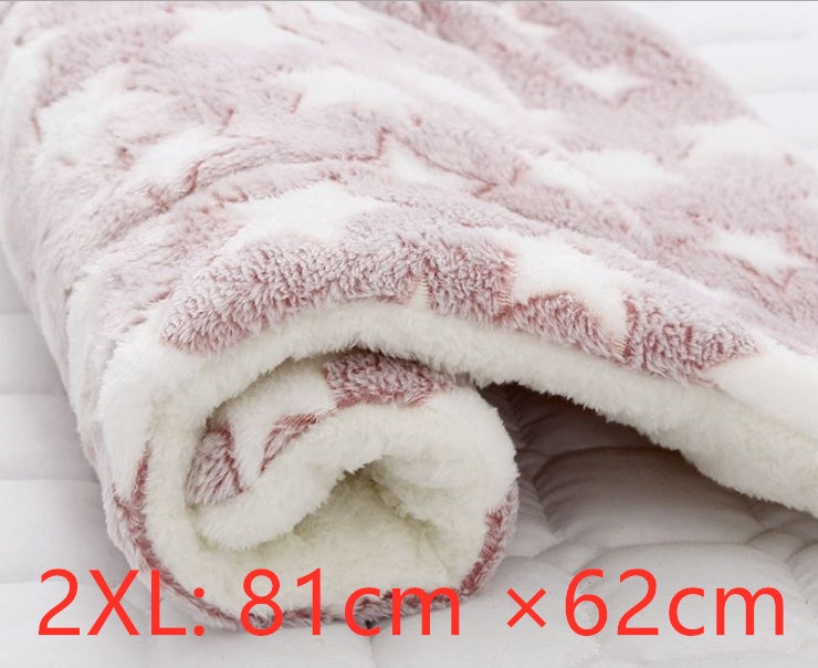 HKM-2707517 Cozy Flannel & Berber Fleece Pet Dog Cat Kennel Mat Blanket - Multiple Sizes Available
