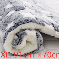 HKM-2707517 Cozy Flannel & Berber Fleece Pet Dog Cat Kennel Mat Blanket - Multiple Sizes Available