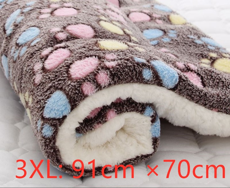 HKM-2707517 Cozy Flannel & Berber Fleece Pet Dog Cat Kennel Mat Blanket - Multiple Sizes Available