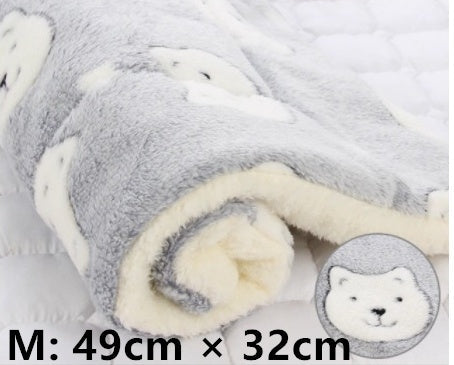 HKM-2707517 Cozy Flannel & Berber Fleece Pet Dog Cat Kennel Mat Blanket - Multiple Sizes Available
