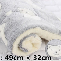 HKM-2707517 Cozy Flannel & Berber Fleece Pet Dog Cat Kennel Mat Blanket - Multiple Sizes Available
