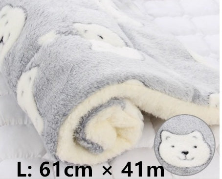 HKM-2707517 Cozy Flannel & Berber Fleece Pet Dog Cat Kennel Mat Blanket - Multiple Sizes Available