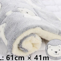 HKM-2707517 Cozy Flannel & Berber Fleece Pet Dog Cat Kennel Mat Blanket - Multiple Sizes Available