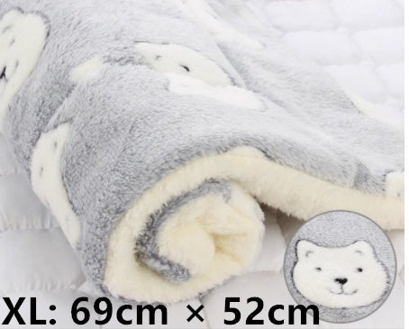 HKM-2707517 Cozy Flannel & Berber Fleece Pet Dog Cat Kennel Mat Blanket - Multiple Sizes Available