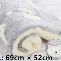 HKM-2707517 Cozy Flannel & Berber Fleece Pet Dog Cat Kennel Mat Blanket - Multiple Sizes Available