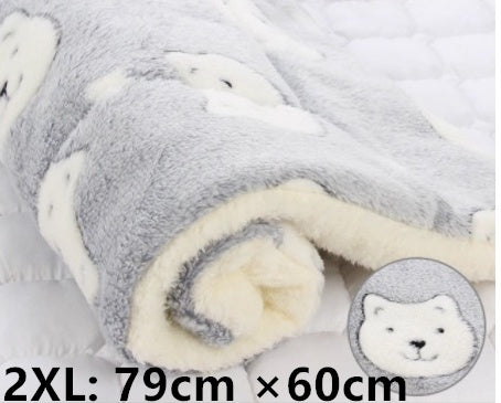 HKM-2707517 Cozy Flannel & Berber Fleece Pet Dog Cat Kennel Mat Blanket - Multiple Sizes Available