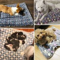HKM-2707517 Cozy Flannel & Berber Fleece Pet Dog Cat Kennel Mat Blanket - Multiple Sizes Available