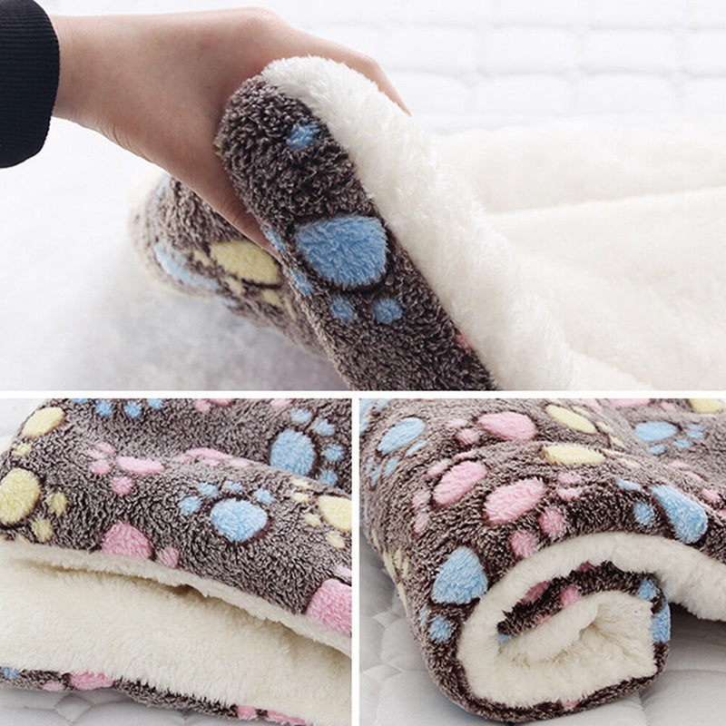 HKM-2707517 Cozy Flannel & Berber Fleece Pet Dog Cat Kennel Mat Blanket - Multiple Sizes Available