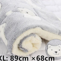 HKM-2707517 Cozy Flannel & Berber Fleece Pet Dog Cat Kennel Mat Blanket - Multiple Sizes Available