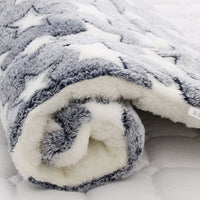 HKM-2707517 Cozy Flannel & Berber Fleece Pet Dog Cat Kennel Mat Blanket - Multiple Sizes Available
