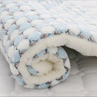 HKM-2707517 Cozy Flannel & Berber Fleece Pet Dog Cat Kennel Mat Blanket - Multiple Sizes Available