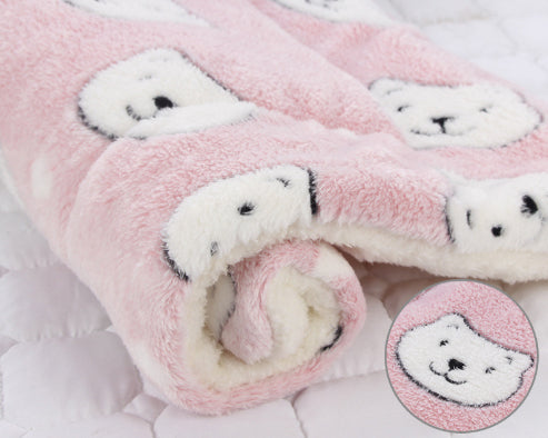 HKM-2707517 Cozy Flannel & Berber Fleece Pet Dog Cat Kennel Mat Blanket - Multiple Sizes Available