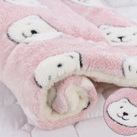 HKM-2707517 Cozy Flannel & Berber Fleece Pet Dog Cat Kennel Mat Blanket - Multiple Sizes Available