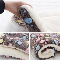 HKM-2707517 Cozy Flannel & Berber Fleece Pet Dog Cat Kennel Mat Blanket - Multiple Sizes Available