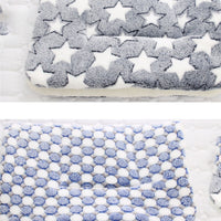 HKM-2707517 Cozy Flannel & Berber Fleece Pet Dog Cat Kennel Mat Blanket - Multiple Sizes Available