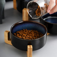 HKM-2709437 Elegant Ceramic Cat Food Bowl - Stain-Resistant, Easy to Clean, Durable Design