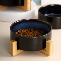 HKM-2709437 Elegant Ceramic Cat Food Bowl - Stain-Resistant, Easy to Clean, Durable Design