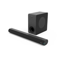 HKM-270995 2.1 Channel Wall Mount Soundbar with Wireless Subwoofer and Wooden Speaker Design