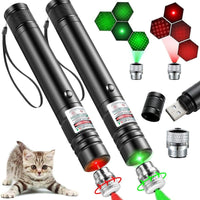 HKM-2710077 Rechargeable Infrared Laser Pointer with Four-Pattern Starry-Sky Head for Cats