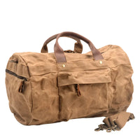 HKM-271059 Leisure Oil Wax Canvas Travel Handbag with Large Capacity for Outdoor Adventures