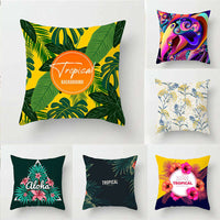 HKM-271059 Super Soft Peach Skin Fleece Pillowcase with Creative Plant Design, 45x45CM