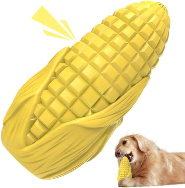 HKM-2710717 Durable Squeaky Dog Chew Toy for Aggressive Chewers - Interactive Corn Stick Design for Medium and Large Breeds