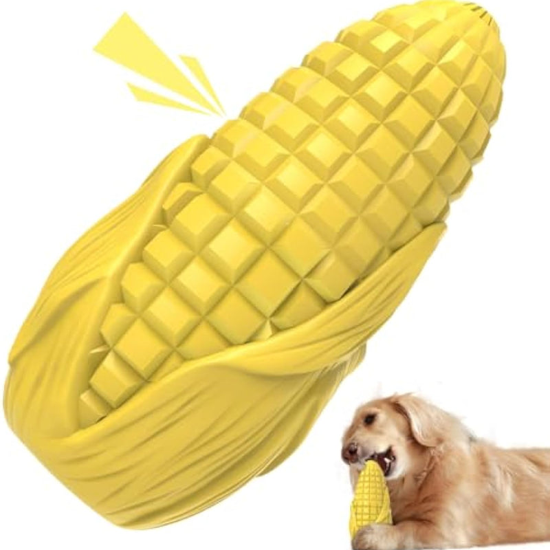 HKM-2710717 Durable Squeaky Dog Chew Toy for Aggressive Chewers - Interactive Corn Stick Design for Medium and Large Breeds