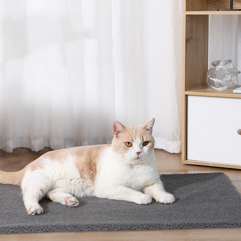 HKM-2711101 Cozy Plush Self-Heating Dog Blanket in Yellow, Milky White, and Gray - Available in Various Sizes
