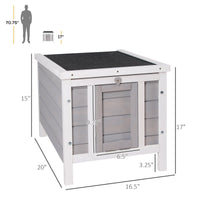 HKM-2712893 Gray Wooden Rabbit Hutch with Openable Waterproof Roof for Small Pets and Animals