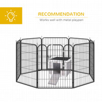 HKM-2712893 Gray Wooden Rabbit Hutch with Openable Waterproof Roof for Small Pets and Animals