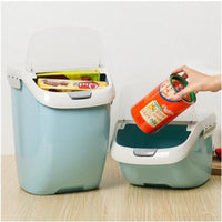 HKM-2713021 Moisture-Proof Pet Food Storage Bucket - 4-6 kg Capacity, Dust-Proof and Durable, Available in Gray, Light Blue, Orange