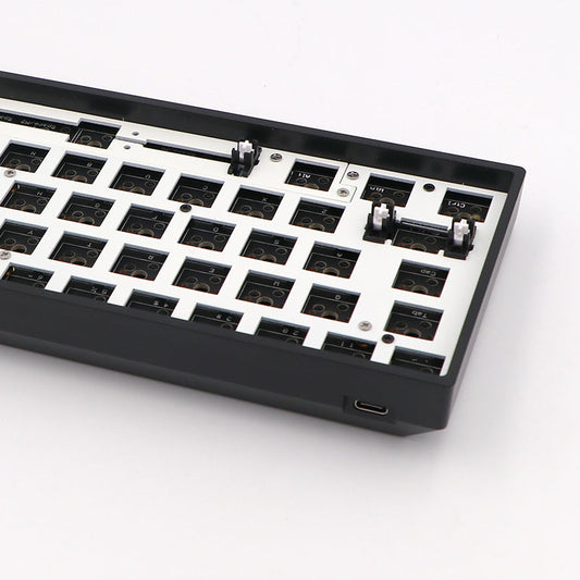 HKM-271315 Custom RGB Wired Keyboard for PC with USB and Bluetooth Connectivity - GK61X Semi-Finished Black Shell