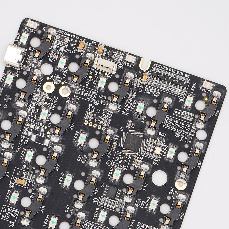 HKM-271315 Custom RGB Wired Keyboard for PC with USB and Bluetooth Connectivity - GK61X Semi-Finished Black Shell