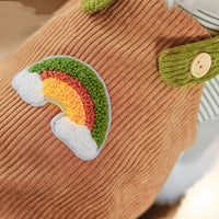HKM-2713405 Casual Cotton Velvet Strap Pants for Pets in Caramel and Cream