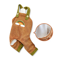 HKM-2713405 Casual Cotton Velvet Strap Pants for Pets in Caramel and Cream