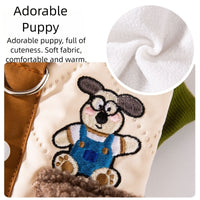 HKM-2713789 Cozy Quilted Cotton Dog Jumpsuit with Leash Ring and Pockets for Autumn and Winter