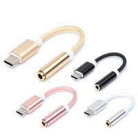 HKM-271379 TYPE-C to 3.5mm Audio Adapter Cable - Compatible with Mobile Phones, Black, Silver, Gold, Rose Gold