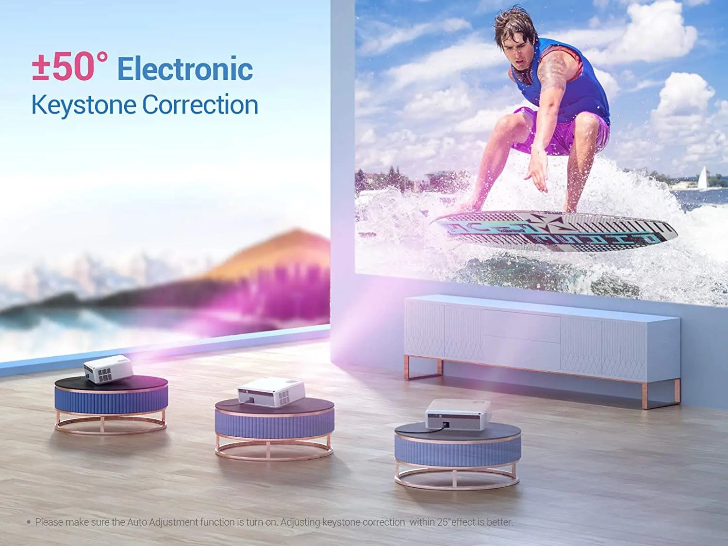 HKM-271507 1080p Full HD Home Theater Projector with 9800 Lumens Brightness