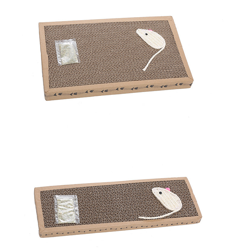 HKM-2715197 Cat Scratching Board with Woven Sisal Mouse and Catnip - Large and Small Sizes Available