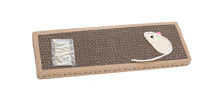 HKM-2715197 Cat Scratching Board with Woven Sisal Mouse and Catnip - Large and Small Sizes Available