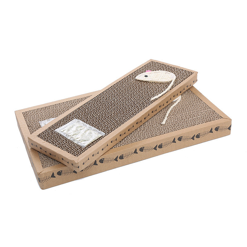 HKM-2715197 Cat Scratching Board with Woven Sisal Mouse and Catnip - Large and Small Sizes Available