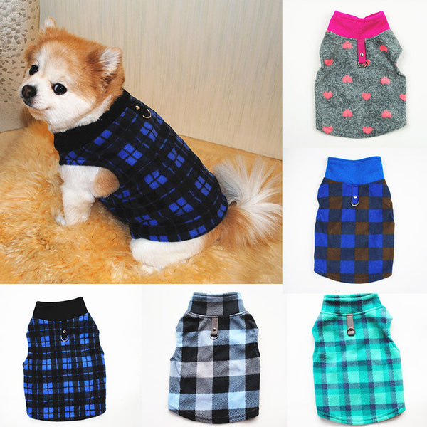 HKM-2715581 Autumn and Winter Polar Fleece Dog Sweater with Stand-up Collar in Various Colors and Sizes